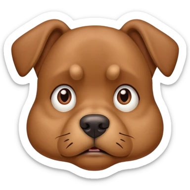 brown sharpey dog with a displeased face sticker