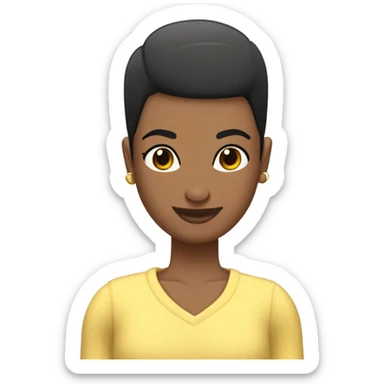 Chico de tez negra con corte de pelo buzz cut y su novia de tez morena sticker