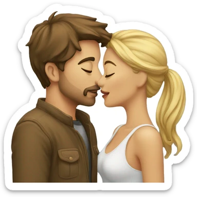 couple kissing sticker