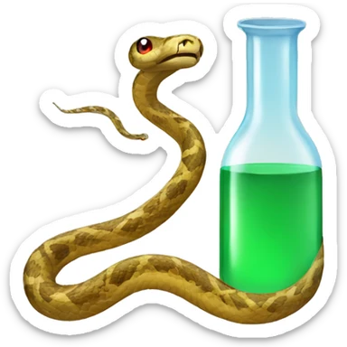 snake making a science experiment sticker