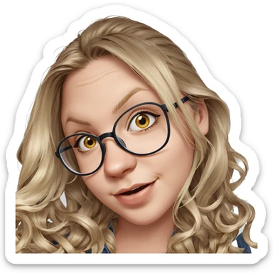 blonde girl with glasses portrait sticker