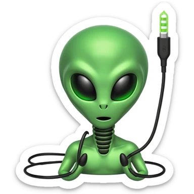 alien aux cord sticker