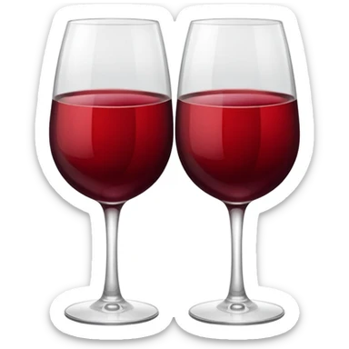 2 red wine glasses are knocked against each other sticker