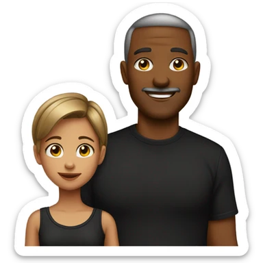 Dad and daughter in black shirts sticker