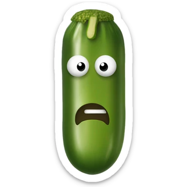 Show me a pickle covered at the end with milk sticker