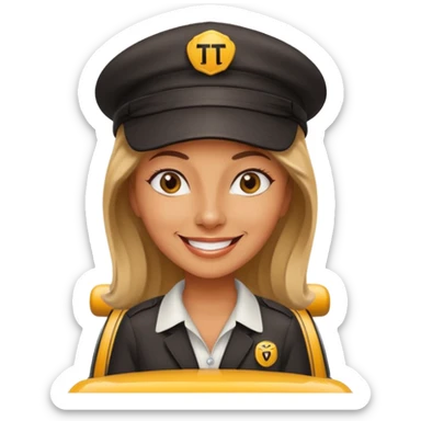 woman taxi driver sticker