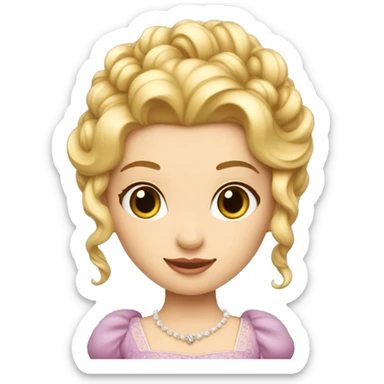 Muñeca estilo Disney con vestido de princesa pelo rubio con tirabuzón  sticker