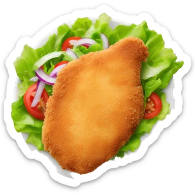 breaded chicken cutlet with salad sticker