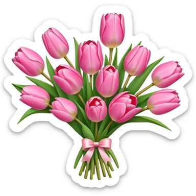 Bouquet of pink tulips sticker