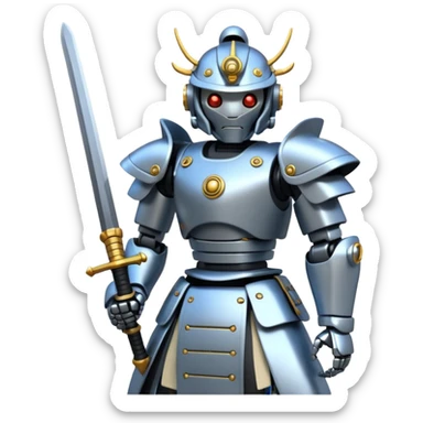 Samurai Robot with a sword in  it hand   sticker