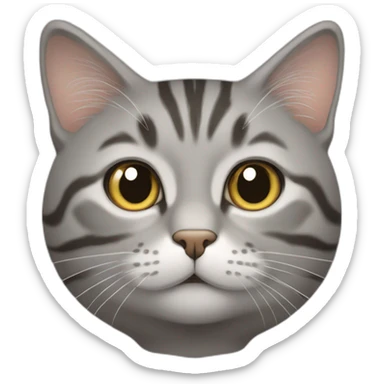 Un chat tabby gris avec une petite queue sticker
