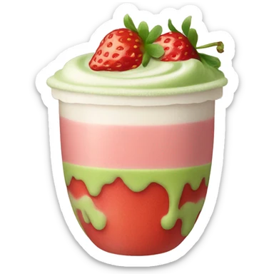 strawberry matcha latte sticker