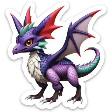 Noibat-Noivern-Silvally-Fakémon-hybrid-creature (full body)  sticker