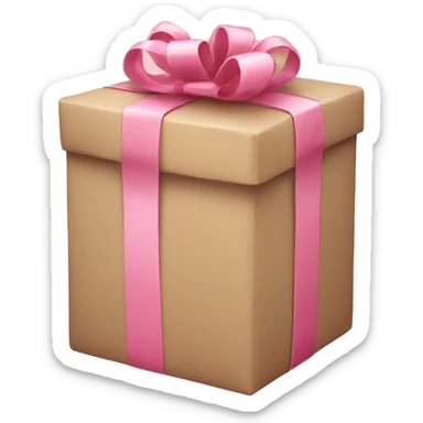 gift with beige and pink wrap  sticker