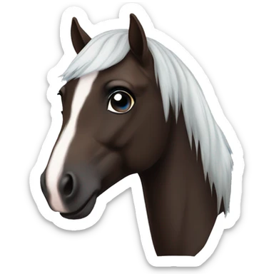 Dark bay horse small star  sticker