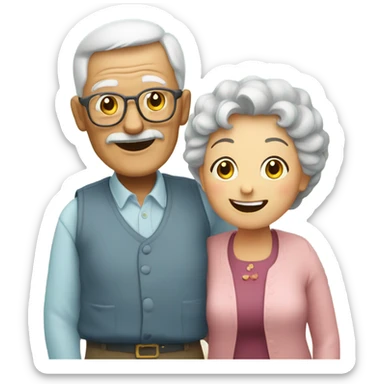 Happy grandpa and grandma  sticker