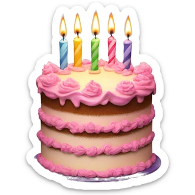 birthday cake with candles sticker
