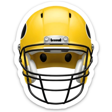 College football player helmet in yellow color sticker