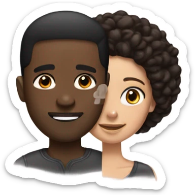 Black men on  with a brunette girl sticker