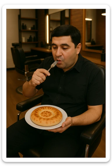 birinchidagi odamni yuziga 2 rasmdagi odamga uzidak qilib chizib bergin xuddu shunday non yen utirganini sticker