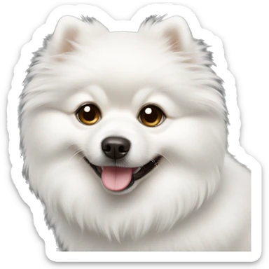 Cute fluffy white Pomeranian shpitz sticker