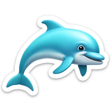 pastel aqua blue dolphin  sticker