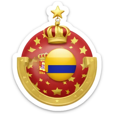 Spanish flag gold stars sticker