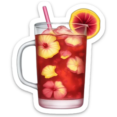 Hibiscus iced tea sticker