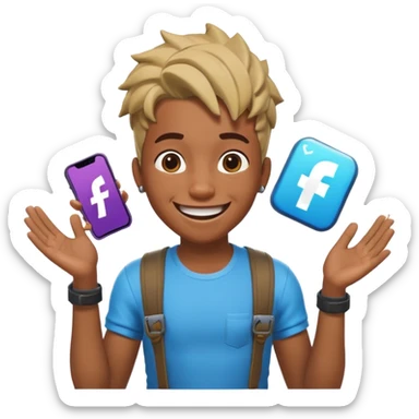 black boy with twists holding in his laugh with Fortnite as the background sticker