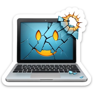 Hit laptop with hammer sticker