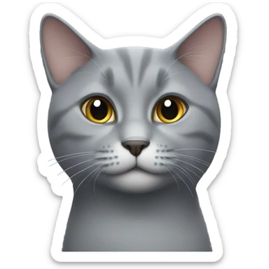 Grey cat sticker