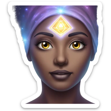 Pleiadian radiant glowing diva woman female third eye sticker
