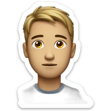 full body young sad man sticker