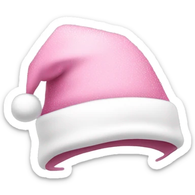Light pink Santa hat with sparkly snowflakes  sticker