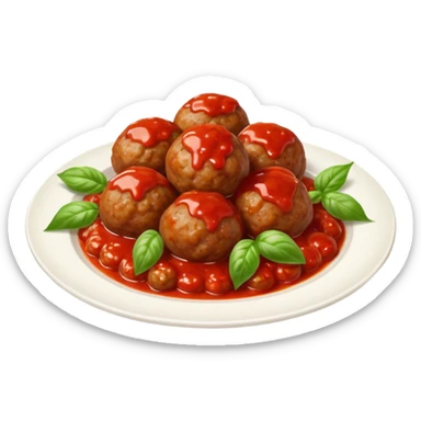 a plate of meatballs sticker