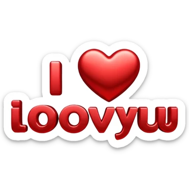 3D i love you wallpaper sticker
