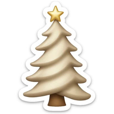 beige and white christmas tree with star sticker