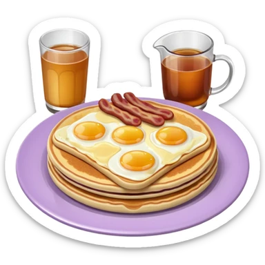 Breakfast in pale purple dishes sticker