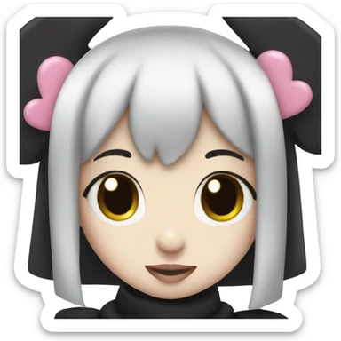 Kuromi with heart eyes sticker