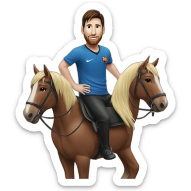Messi on a horse  sticker