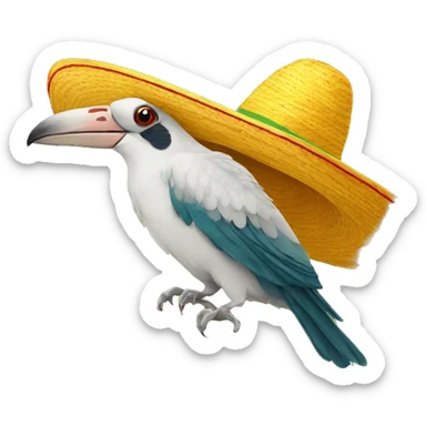 Loro con sombrero de mexico sticker