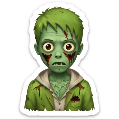 quero um emoji de um menino com pele de zumbi sticker