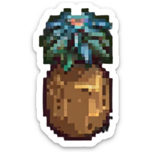 a wooden peg, pixel art style sticker