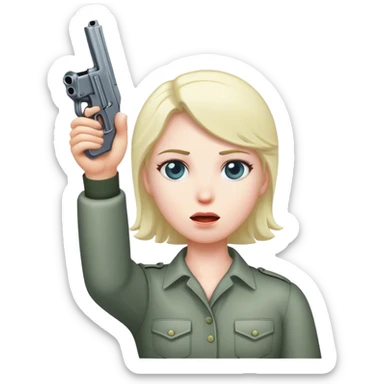 a person putting a gun up to their head sticker