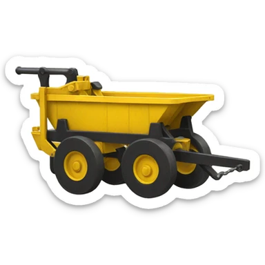 yellow mine cart with hand lever sticker
