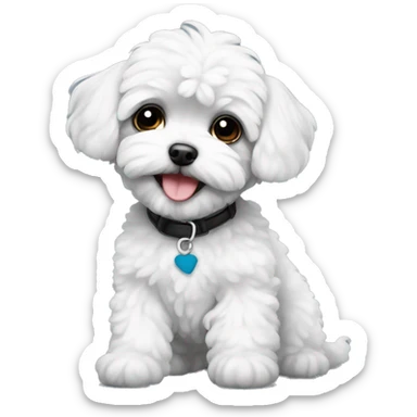 Black and white maltipoo sticker