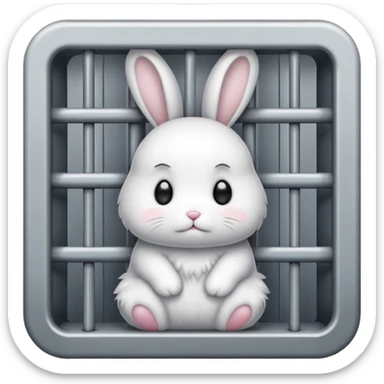 Mini bunny inside jail sticker