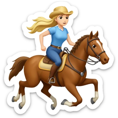 Jinete muj a caballo corriendo sticker