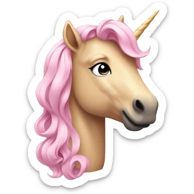 Pink unicorn with blonde hair sticker