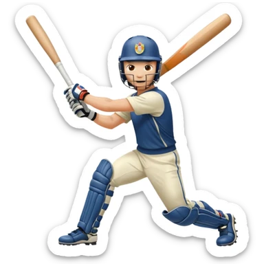 Batsmen playing a front foot shot sticker